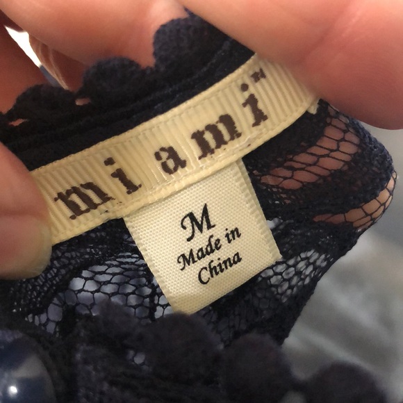 Miami Navy Blue Dress with Lace size Medium - Picture 4 of 8